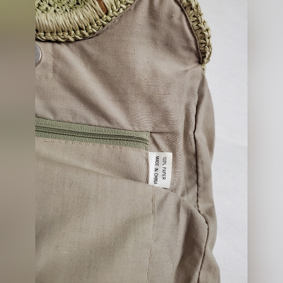 Vintage Fun Summer Straw Handbag With Bamboo Handles Floral Embroidered Boho - Picture 8 of 13